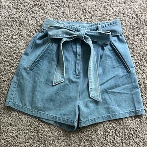 BB Dakota Blue Jean Shorts with Paper-Bag Waist